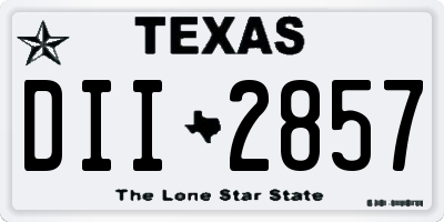 TX license plate DII2857