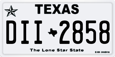 TX license plate DII2858