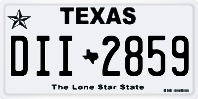 TX license plate DII2859