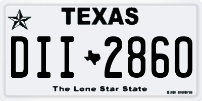 TX license plate DII2860