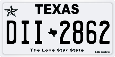 TX license plate DII2862