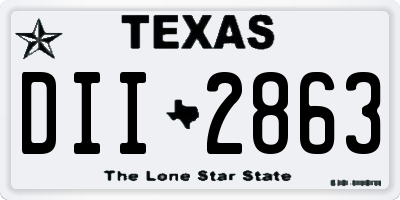 TX license plate DII2863