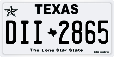 TX license plate DII2865