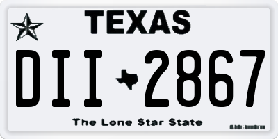 TX license plate DII2867
