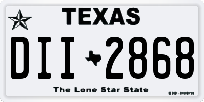 TX license plate DII2868