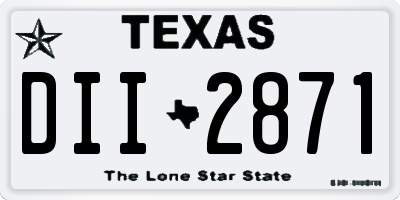 TX license plate DII2871