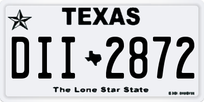 TX license plate DII2872