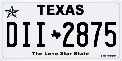 TX license plate DII2875