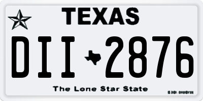 TX license plate DII2876