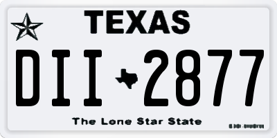 TX license plate DII2877