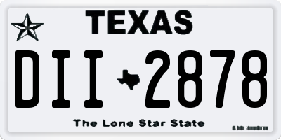 TX license plate DII2878