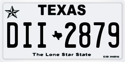 TX license plate DII2879
