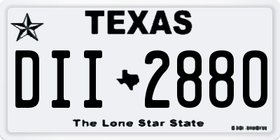 TX license plate DII2880