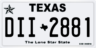 TX license plate DII2881