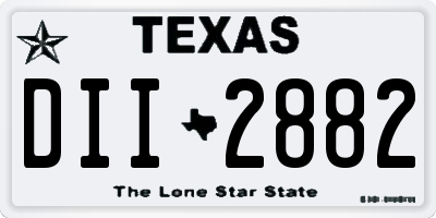 TX license plate DII2882