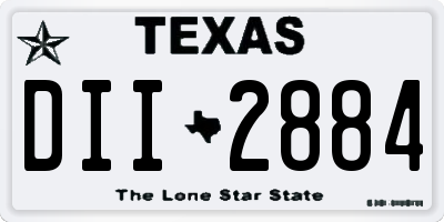 TX license plate DII2884