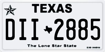 TX license plate DII2885