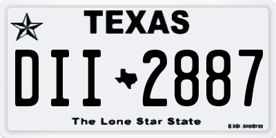 TX license plate DII2887