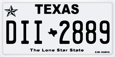 TX license plate DII2889