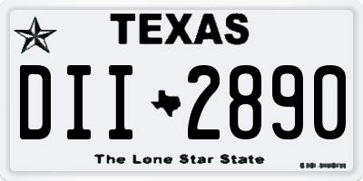 TX license plate DII2890
