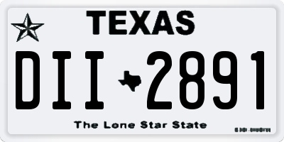 TX license plate DII2891