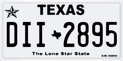 TX license plate DII2895