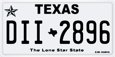TX license plate DII2896