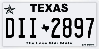 TX license plate DII2897