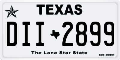 TX license plate DII2899