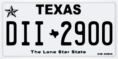 TX license plate DII2900