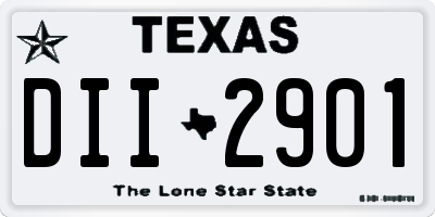 TX license plate DII2901