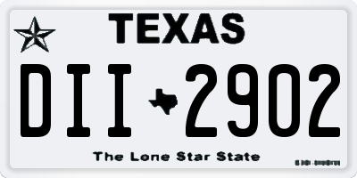 TX license plate DII2902