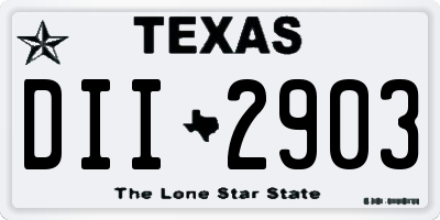 TX license plate DII2903