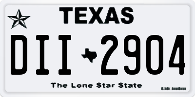 TX license plate DII2904