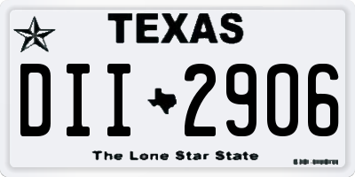 TX license plate DII2906