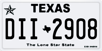 TX license plate DII2908