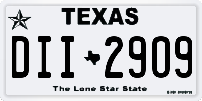 TX license plate DII2909