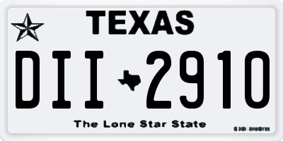 TX license plate DII2910