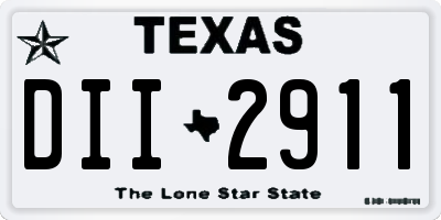 TX license plate DII2911