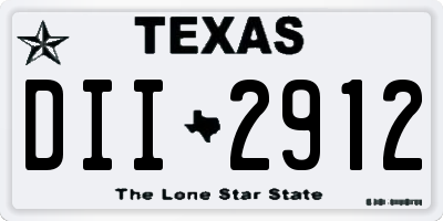 TX license plate DII2912