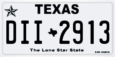 TX license plate DII2913