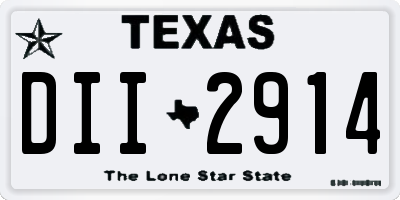 TX license plate DII2914