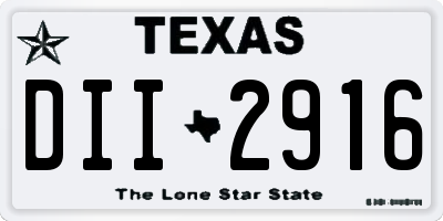 TX license plate DII2916