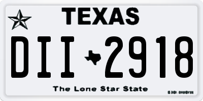 TX license plate DII2918