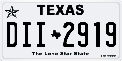 TX license plate DII2919