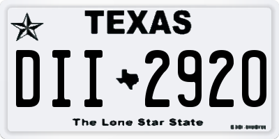 TX license plate DII2920