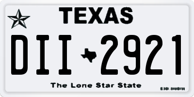 TX license plate DII2921