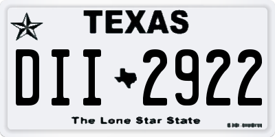 TX license plate DII2922