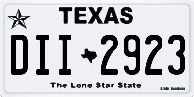 TX license plate DII2923