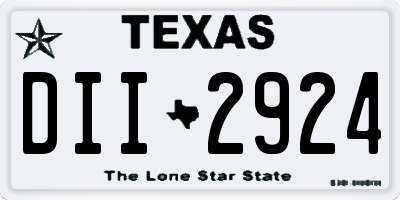 TX license plate DII2924